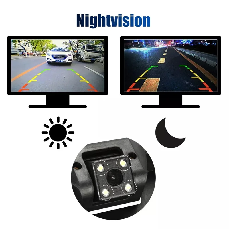 

Night Vision Universal Parking Assistance Kit Car Rear View Camera 4 LED Auto Accessories European Car License Plate Frame