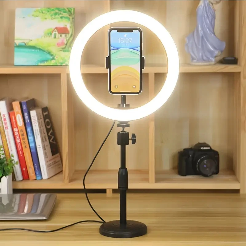 Luz De Relleno LED Cuadrada, Lampara Plana De Cristal, Anillo Luz Para Telefonomovil, Transmision En Vivo, Relleno