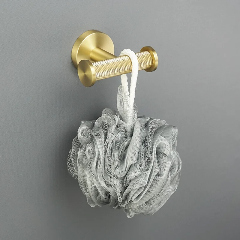 Brushed Gold Bathroom Accessories Towel Holder Cup Holder Towel Ring Hanger Paper Toilet Brush Coat Hook