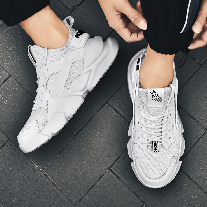 2024 New Men's White Sneakers Summer Fashion Breathable Mesh Tennis Sports Running Shoes Man Non Leather Casual Shoes Fashion 4
