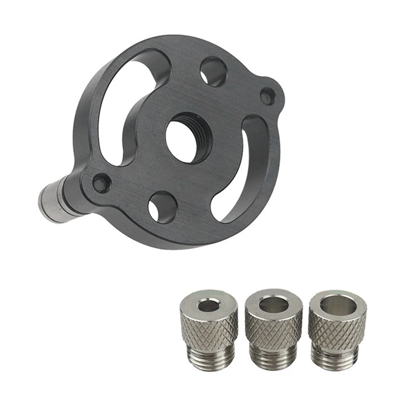 

1Set Woodworking Straight Hole Punch Locator Set Black&Silver Metal +6/8/10Mm Stainless Steel Drill Sleeve