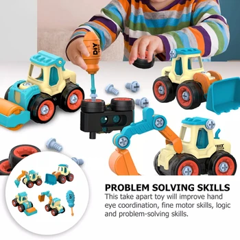 Children's DIY Disassembly Engineering Car Toy with Nut Assembly Puzzle and Sliding Excavation Disassembly Function 1