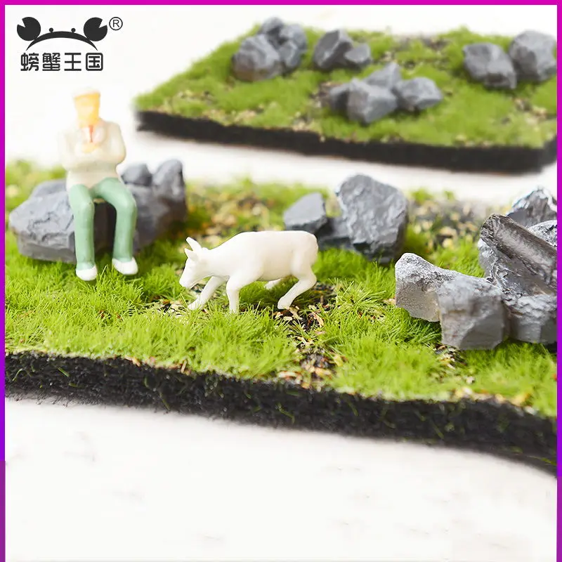 1pc Artificial Grass Turf Miniature Terrain Landform Mountain Moss Lichen Vegetation Landscape Garden Decoration Diorama Scenery 2