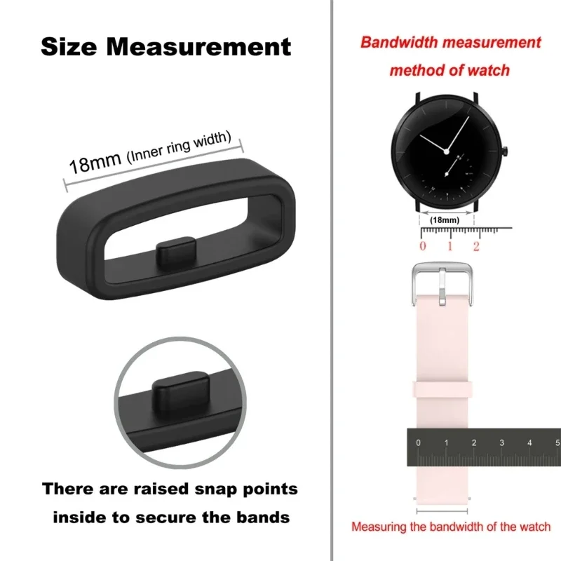Silicone Smartwatch Strap Retainer Rings - Pack of 10