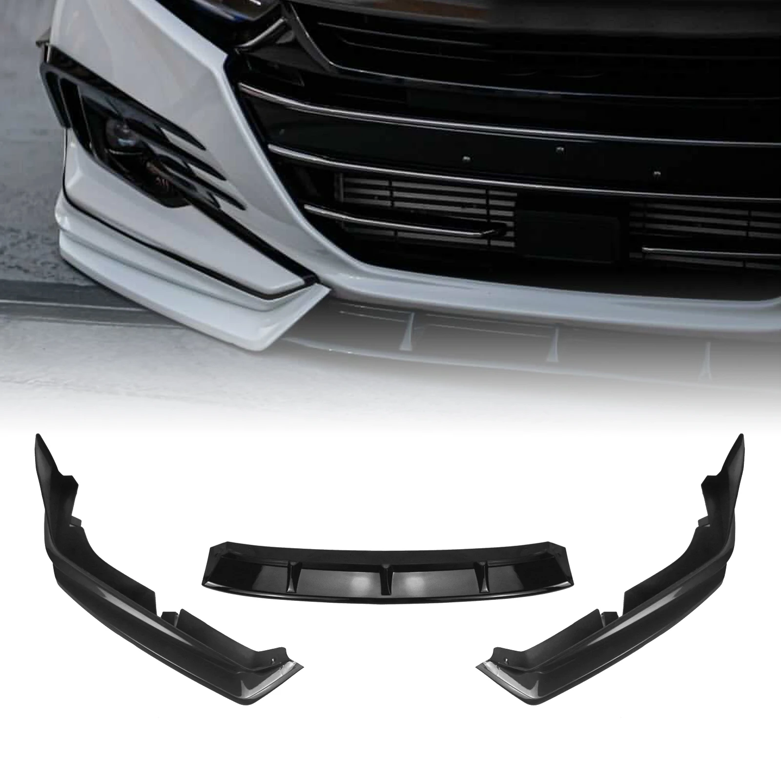 For Honda Accord 20212022 Yofer Front Bumper Spoiler Lip+fog Lamp