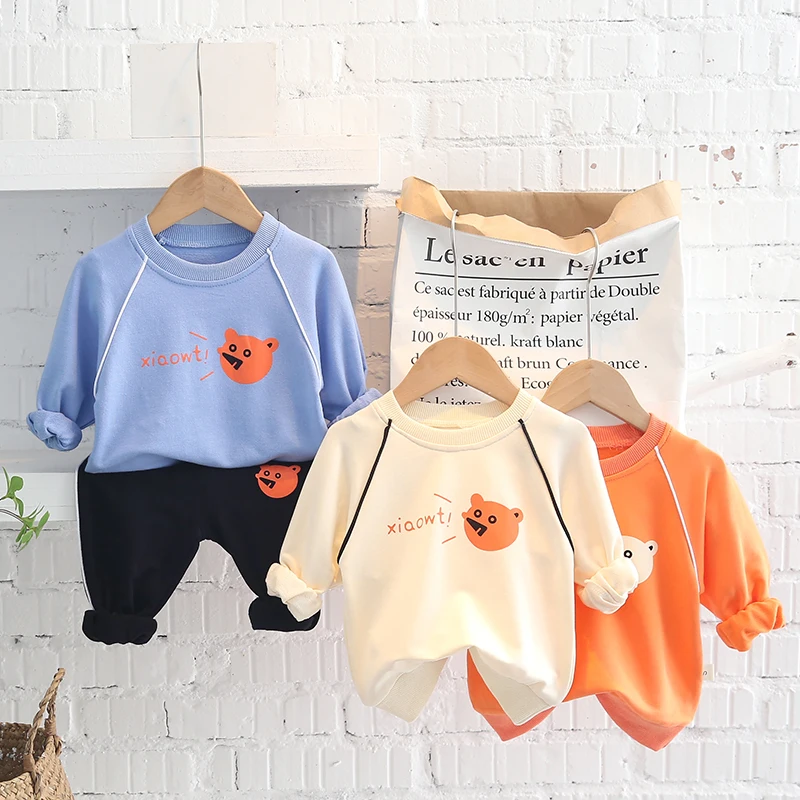 

XWT-Baby Clothes Toddler Boy Clothes- 0-5 Years Old Autumn long-Sleeved Longs Suit Baby Printed Shirt Two-Piece Suit