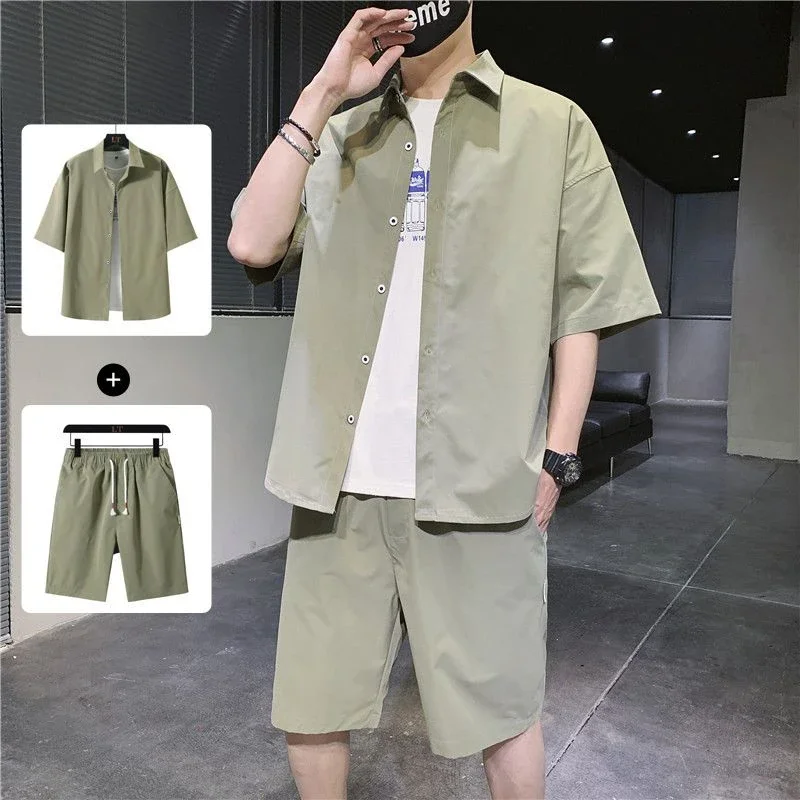 Conjunto deportivo para hombre, negro, sin logotipo, conjunto de dos piezas, camiseta, estilo coreano, 2024, camisetas, pantalones cortos, trajes para hombre, oferta juvenil, emo, dos piezas, XL