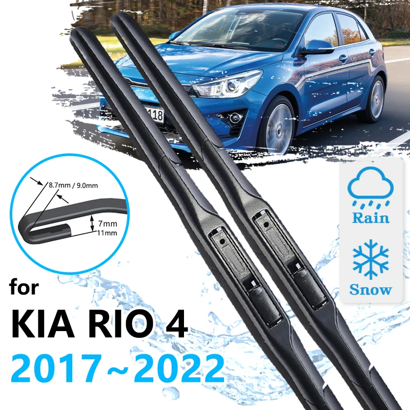  Limpiaparabrisas delanteros de coche para Kia Rio 4 2017 2018 2019 2020 2021 2022, cepillos para parabrisas, accesorios de corte, arandela 2 uds - Limpiaparabrisas - AliExpress