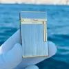 Luxury Gas Lighter Bright Sound Brushed Smoking Gadgets Metal Brass Best Choice Gift Dupont  for Men Smoker Collection 1