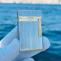 Luxury Gas Lighter Bright Sound Brushed Smoking Gadgets Metal Brass Best Choice Gift Dupont  for Men Smoker Collection 1