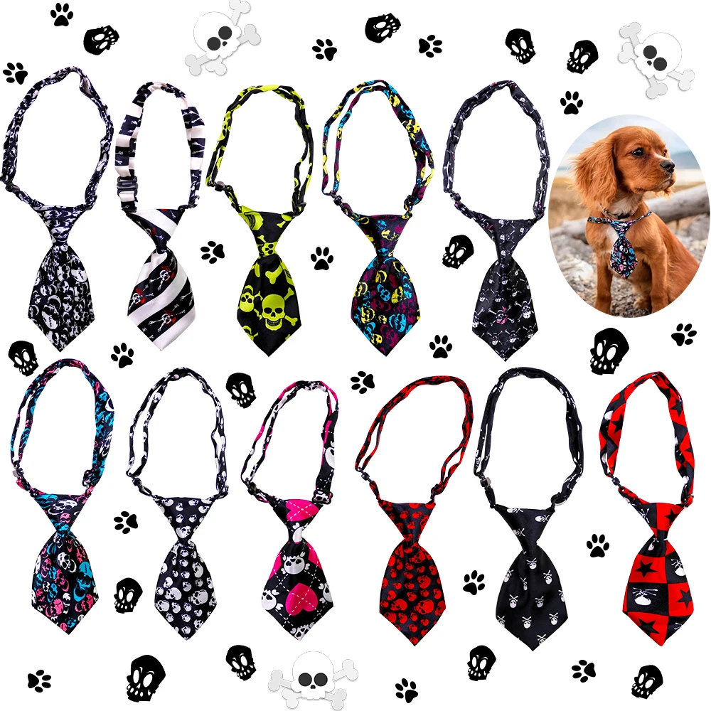 

30 Pcs Halloween Party Pet Dog Necktie Adjustable Dog Collar Necktie For Small Medium Dog Holiday Pet Supplier Dog Accessoires