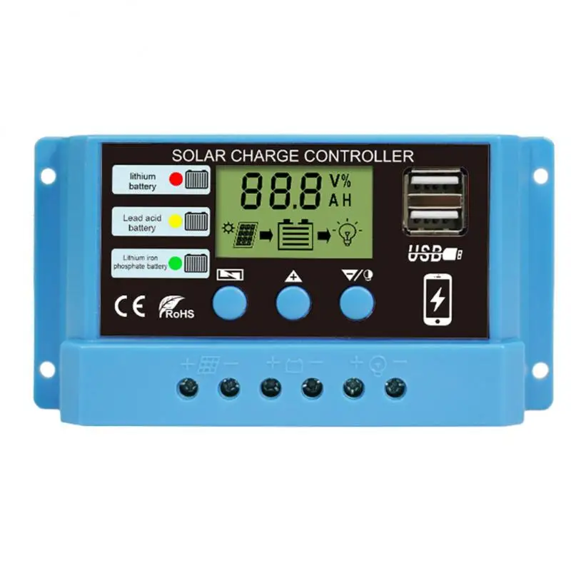 MPPT 태양광 충전 컨트롤러, PV 레귤레이터, 다채로운 스크린, 리튬 Lifepo Gel Mppt, 10A, 20A, 30A, 12V, 24V, 50VDC, 신제품