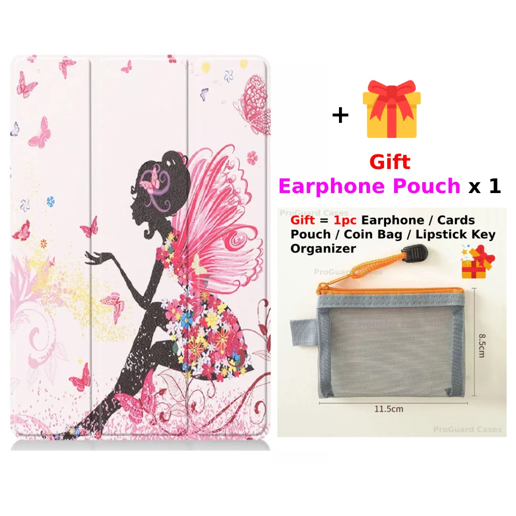 Premium PU Leather Folding Stand Tablet Cover, Sleep/Wake Function,