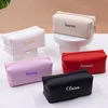 Personalized Embroidery Small Makeup Bag PU Leather Travel Cosmetic Pouch Toiletry Bag for Women Portable Water-Resistant 1