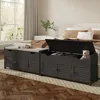 41.3" Shoe Storage Bench with Lift Top Storage, Entryway Bench with Cushioned Seat, Adjustable Shelf, Shoe Cabinet 5