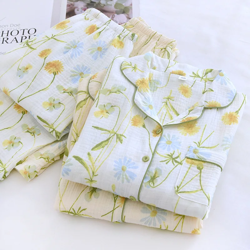 Pijama Kimono Japonés Para Mujer - Holgado, De Jacquard, Con Corbata, Conjunto De Albornoz Para Casa