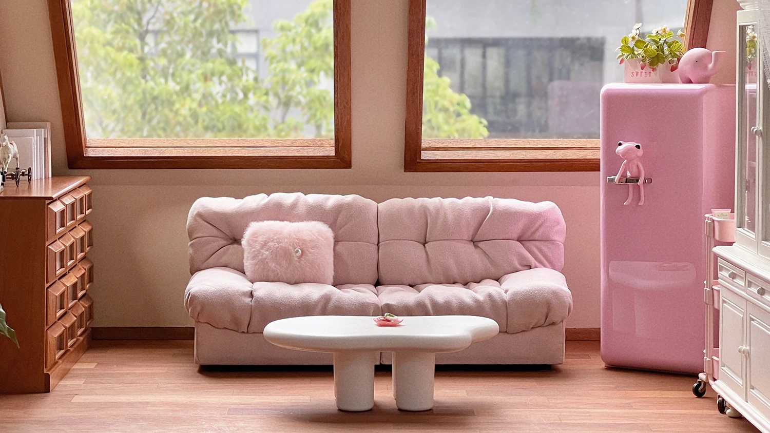 1/6 bjd doll house model  Miniature toy Furniture Decoration Accessories Supermarket Restaurant Single door refrigerator 3