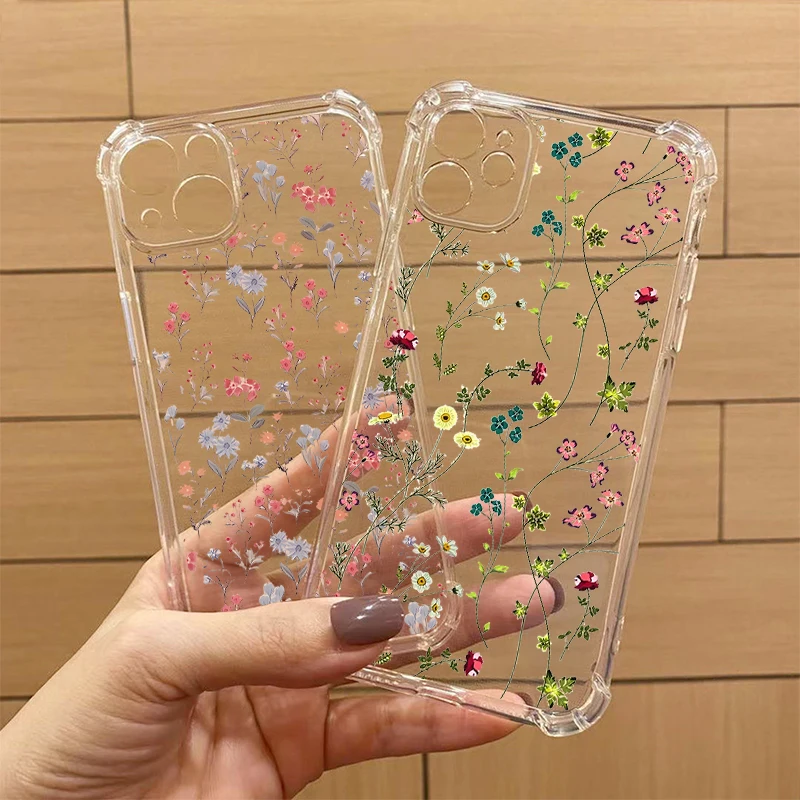 Floral Design Transparent Phone Case