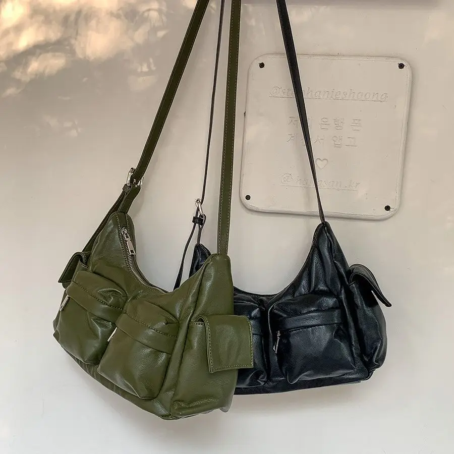 Shoulder Bags for Women 2023 High Quality Solid big PU Leather Crossbody Female Luxury Messenger Bag Fashion Saddle Bag New