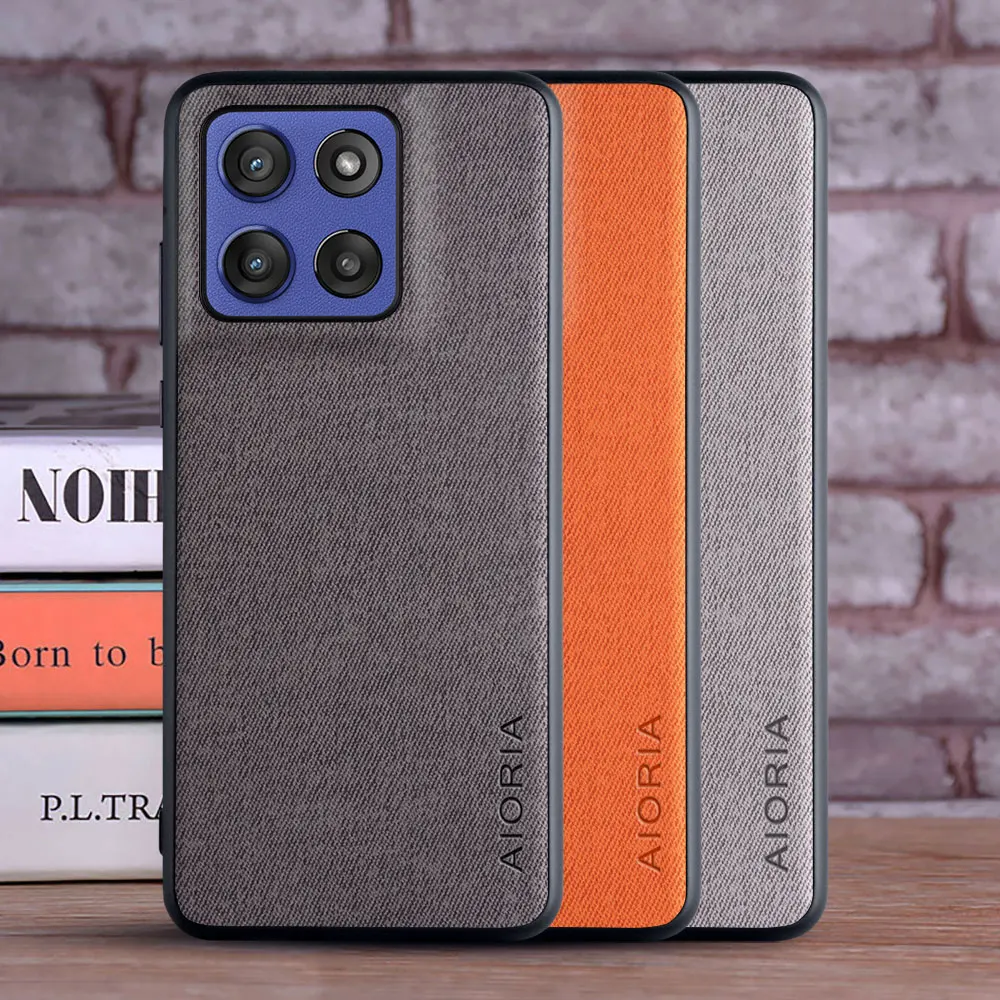 Luxury Textile Leather Phone Cover for Motorola Moto G Power 5G - Premium Protective Case
