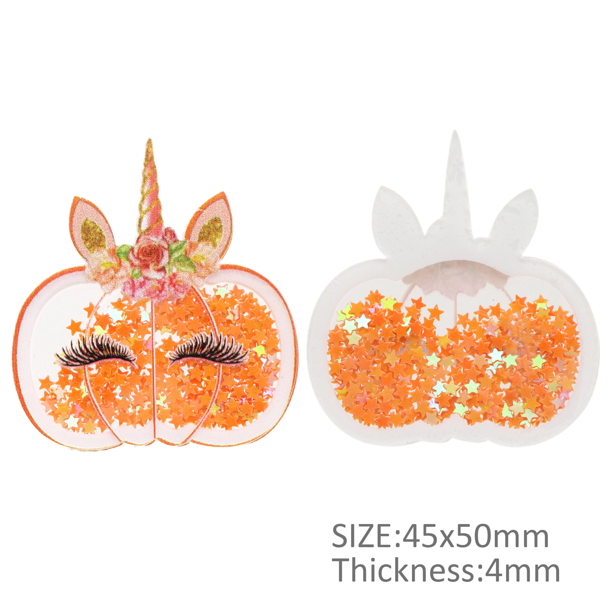 Halloween Ghost Transparent Quicksand Shakers Acrylic Planar Resin Shaker DIY Jewelry Making Hair Accessories Hair Bow