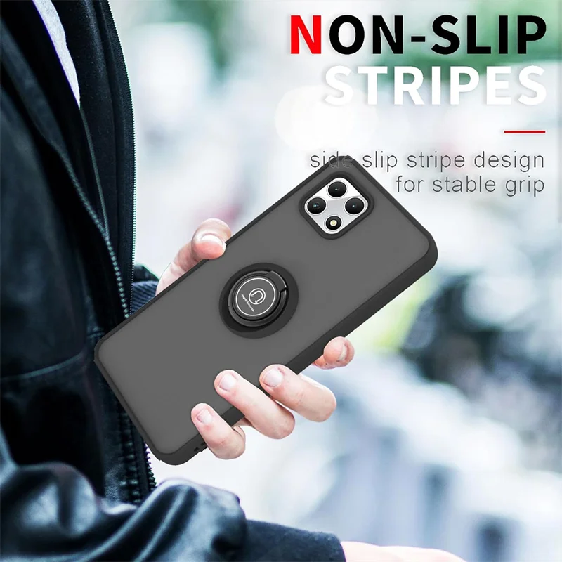 Armor Matte Shockproof Case with Magnetic Ring Holder and Stand