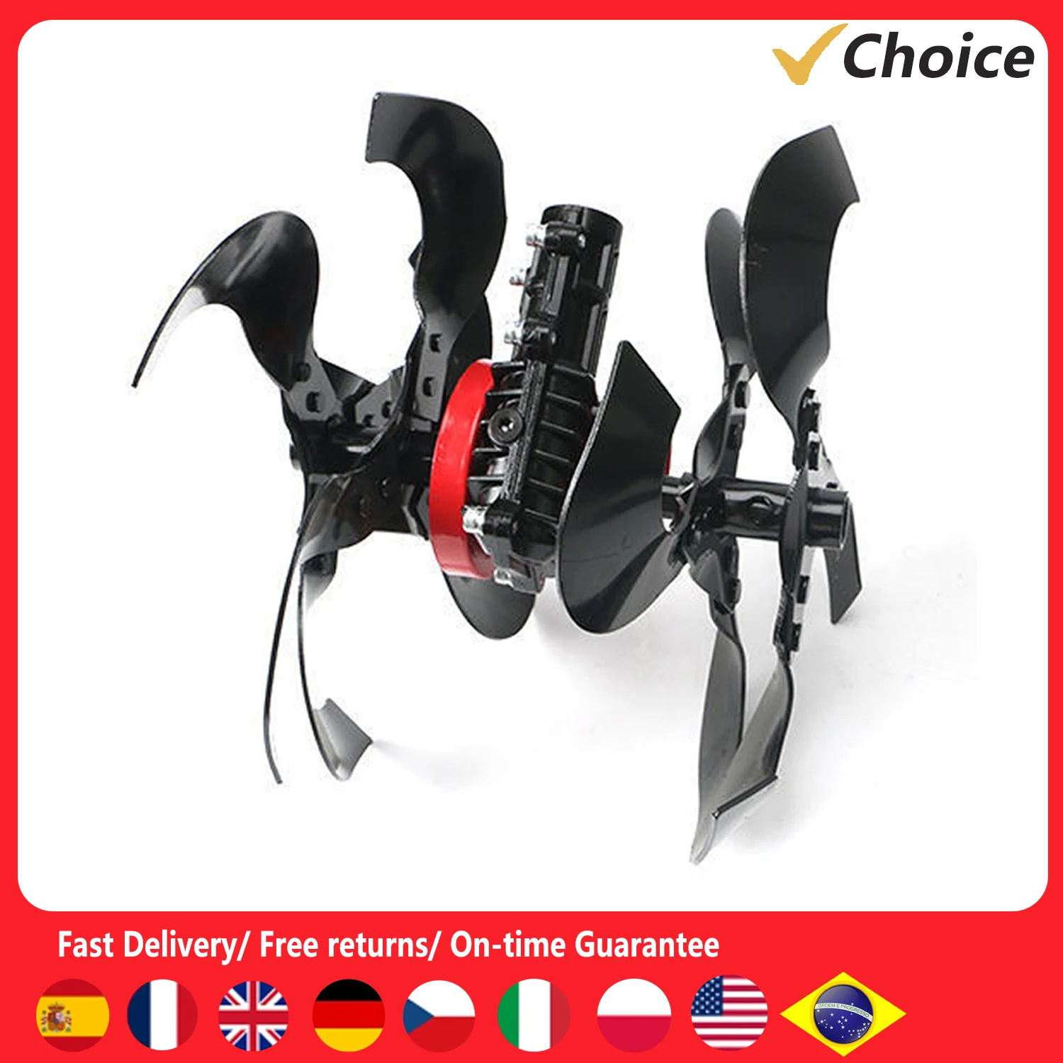 Multifunctional Lawn Mower Grass Trimmer Accessory with Interchangeable Blades Soil Loosening/Trenching/Weeding Wheel Optional