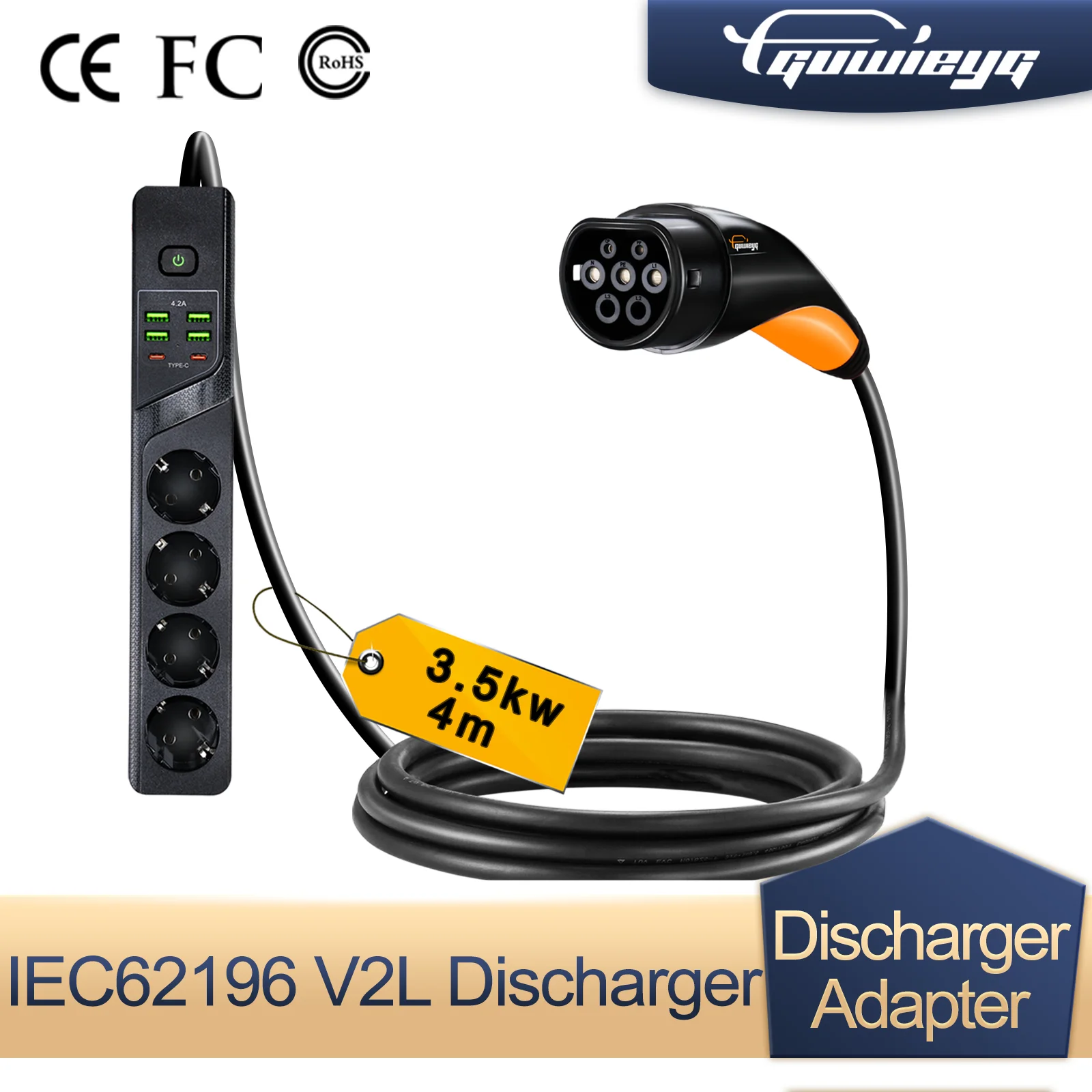 EV Cable Adapter 2022 MG ZS MG4 MG5 Discharge V2L Vehicle to Load