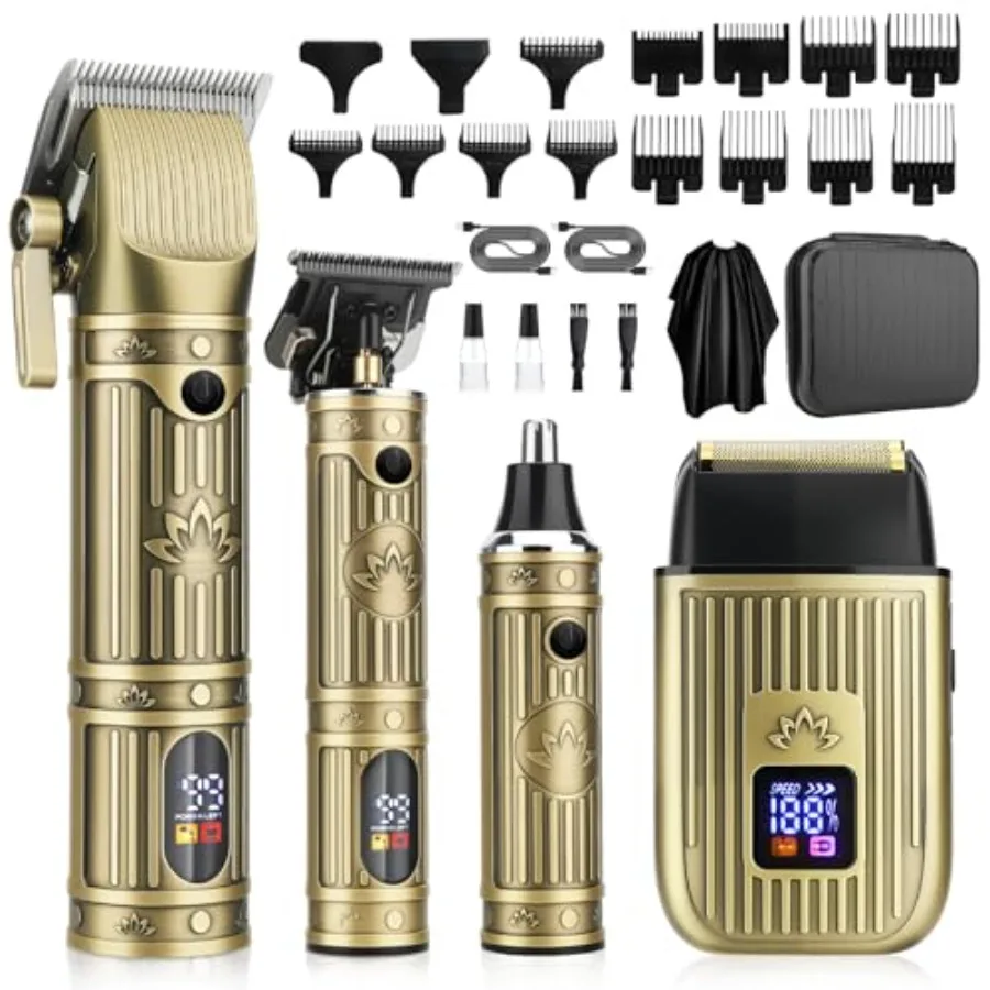 Haarklippers voor mannen, professionele baardtrimmer, haartrimmerset, snoerloze klippers en trimmerset, elektrische scheerapparaten