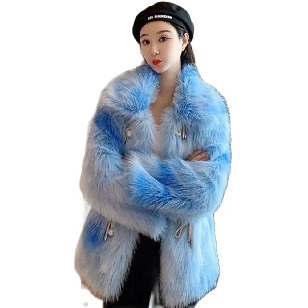 

2023 Fur Coat For Women Winter Jacket Medium-Length Pearl Buckle Women's Winter Coat Promotion