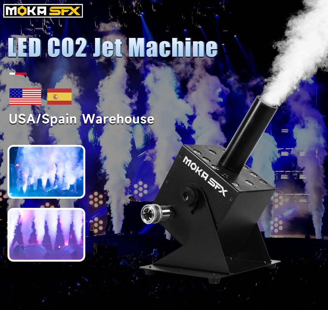 Machine à Jet De CO2 MOKA SFX – 12x3W LED – Canon à CO2 Avec Tuyau 6m