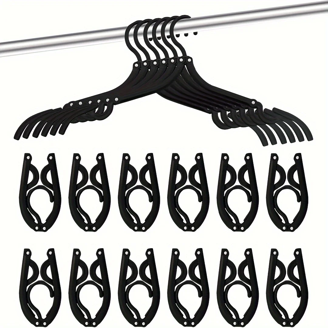 

Travel Hanger - Portable Foldable Hanger Travel Accessories Foldable Clothes Drying Rack Suitable For Travel (Black)
