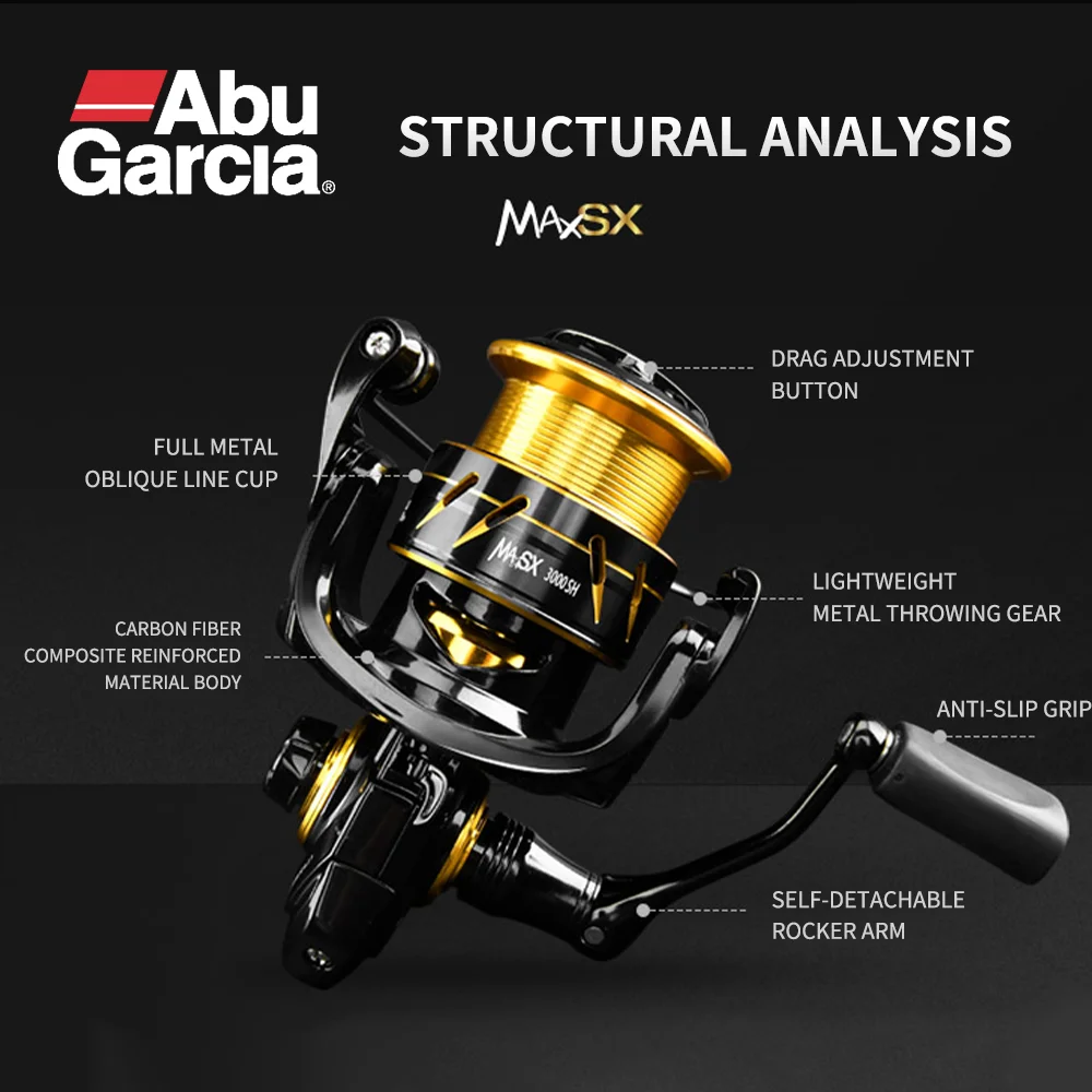 Original Abu Garcia Bmax II Black Max II 500-5000 Spinning Fishing Reel  4+1BB Graphite Body Saltewater Fishing Reel Fishing Coil - AliExpress