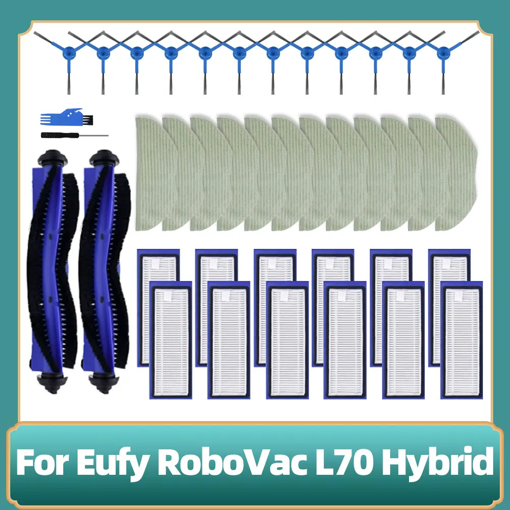 Compatível com o Aspirador de pó Robô Eufy Robovac L70 Hybrid Rolo Principal Escova Lateral Panos de Limpeza Filtros Hepa e Acessórios