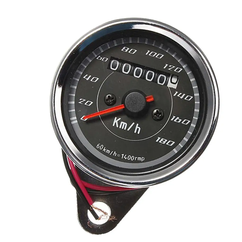 오토바이 카페 레이서 속도계, 주행 거리계 게이지, LED 표시기, 0-180 km/h