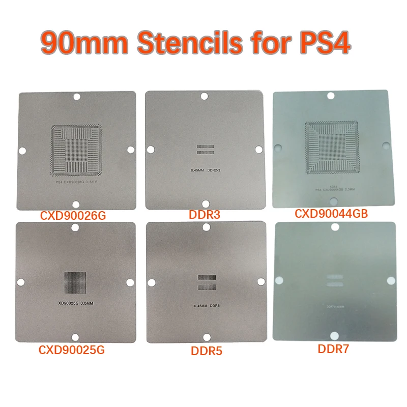 90mm BGA Reballing Stencils Solder Ball Steel 6pcs/lot For PS4 BGA IC Reball Station Game Console IC Reballing Repairing