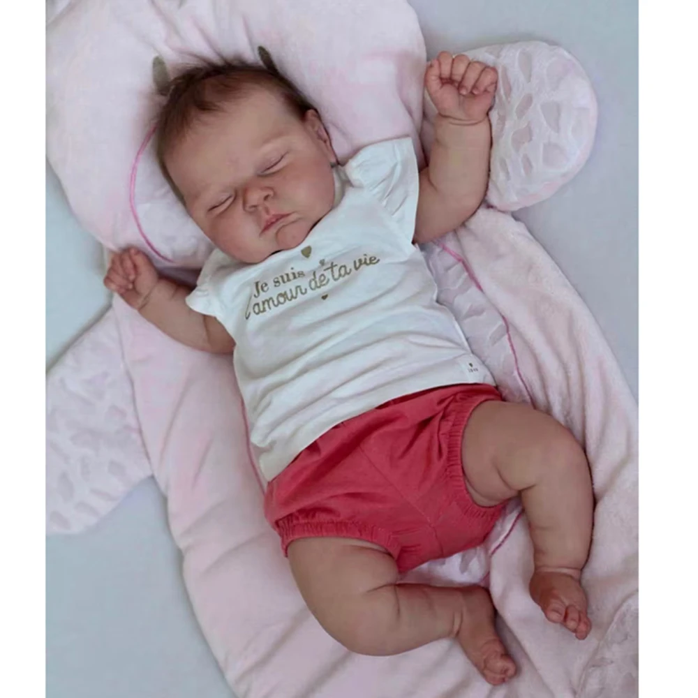 

50CM Reborn Baby Doll Sleeping Peaches Soft Body Lifelike Baby 3D Skin with Multiple Layers Visible Veins Muñecas Bebê Reborn