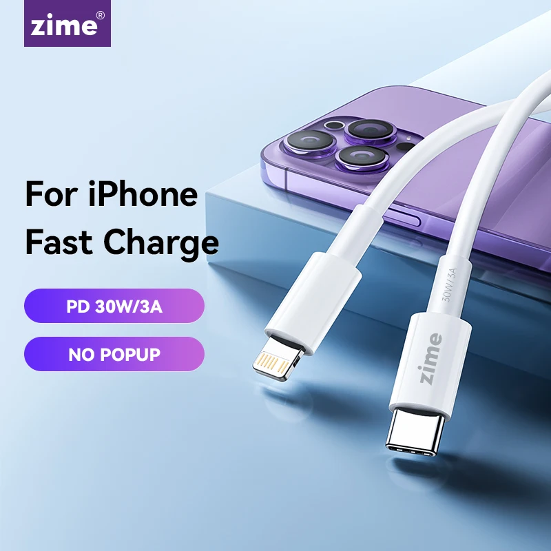 Зарядный кабель Zime PD, 30 Вт, USB C, для iPhone 15 14 13 12 11 Pro Max iPad