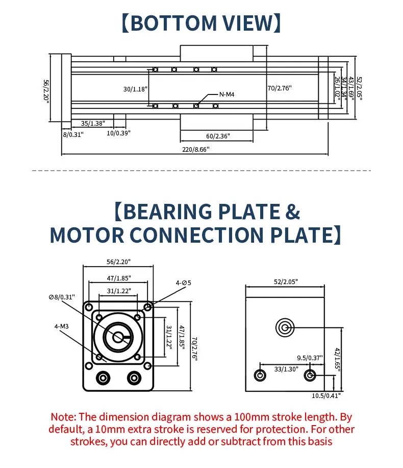 GF40 Kugelumlaufspindel-Gleitmodul mit Motor, staubdichtes Gleitschienenmodul, Getriebeteile – Detail 4