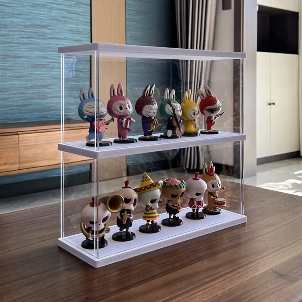 Clear Acrylic Display Box 25cm L Perspex 4 Steps Case Plastic Base...