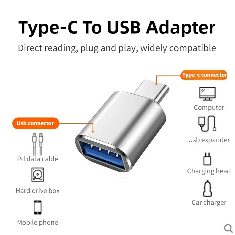 USB C to USB A 3.0 OTG 어댑터 남성-여성 데이터 전송 플래시 드라이브 키보드 마우스 연결 스마트폰 노트북 태블릿 PC용