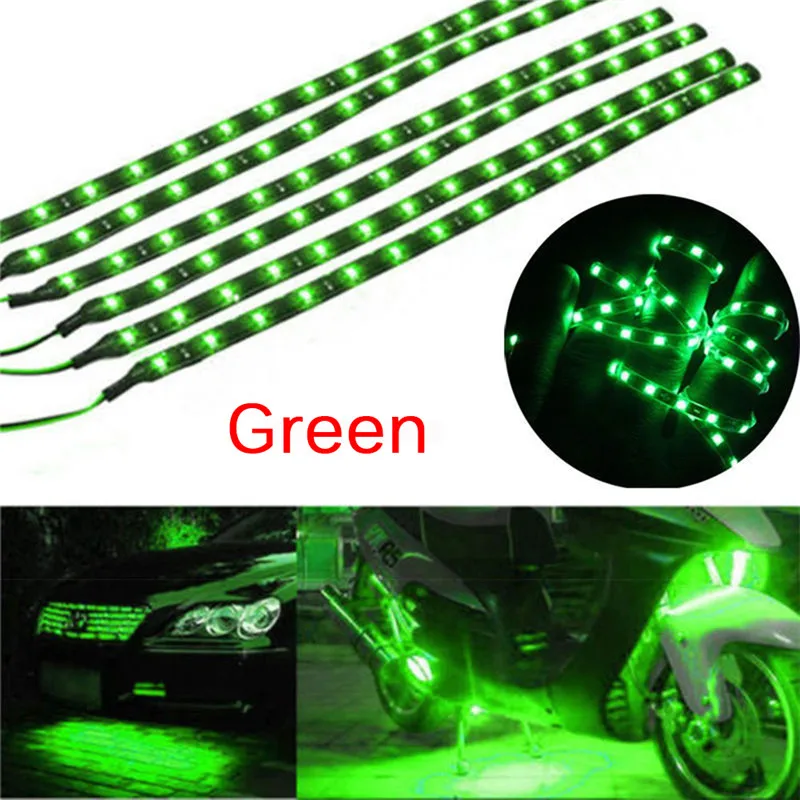6PCS Waterproof DC 12V Motor LED Strip SMD Underbody Decorative strip Light for Car Motorcycle, motorcycle led lights,led lamp strip,car led lights