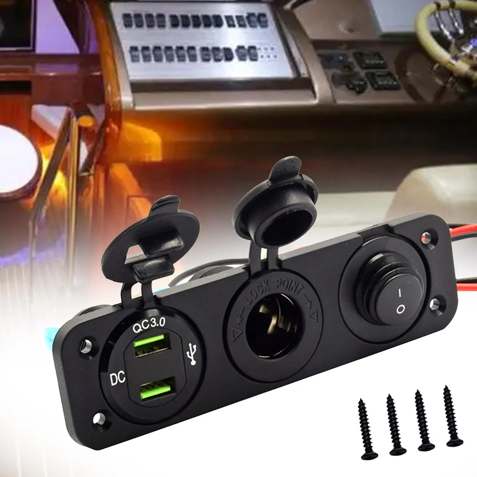 

Автомобильная USB-розетка 12 В 24 В, USB-переключатель для грузовиков, мотоциклов, автомобилей