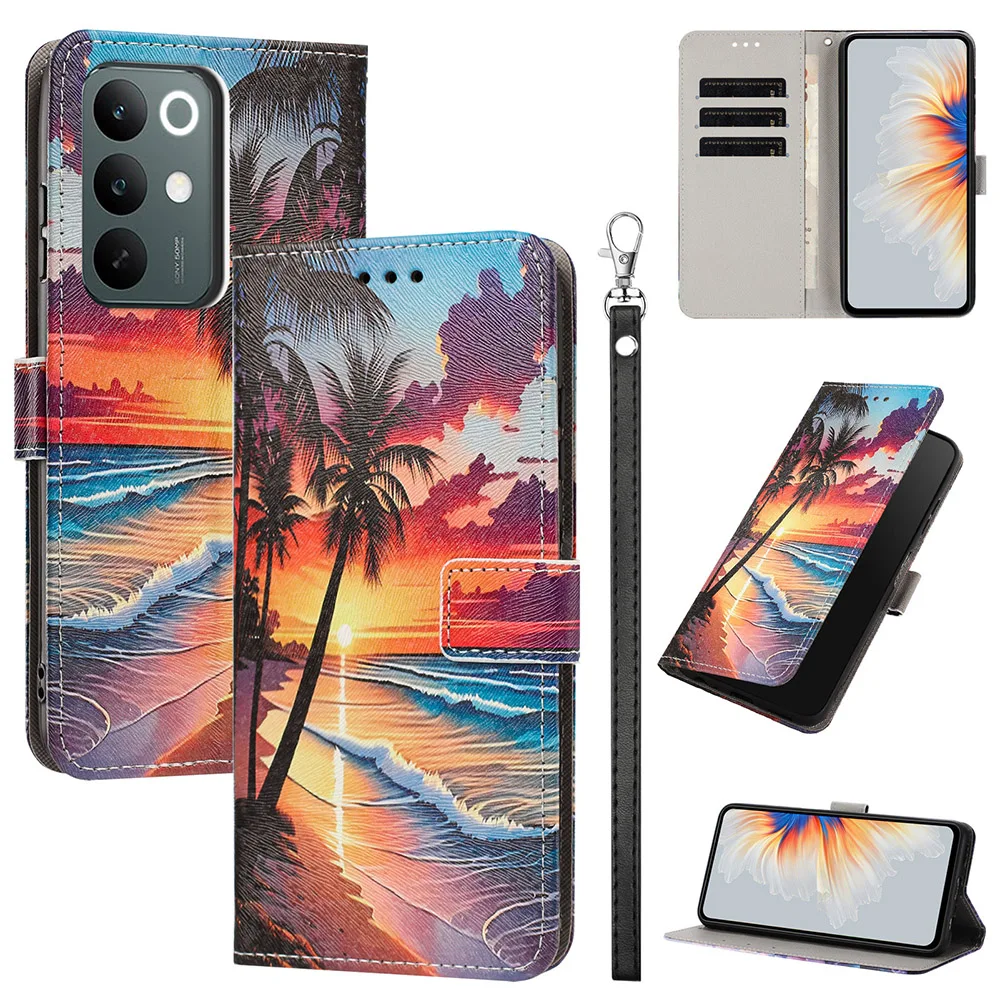 Aesthetic Leather Phone Case with Card Pocket Wallet Cover
