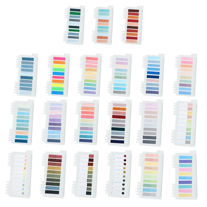 24PCS Page Markers Sticky Index Tabs Writable And Repositionable File Tabs Flags With Ruler For Reading Notes