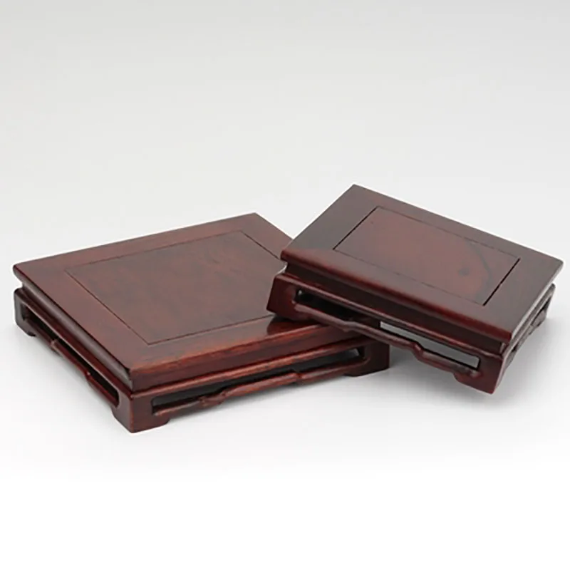 Mahogany Red Acid Twig, Ming Style Square Rectangular Base, Antique Bonsai, strange Stone, Vase, Teapot, Jade Base, Ornaments