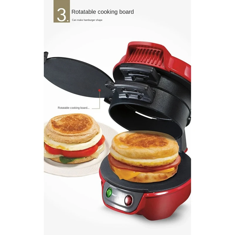 Burger Maker Hamburger Press Patty Maker Non-Stick Multifunction Beef Burgeromelette Steak Breakfast Machine US Plug