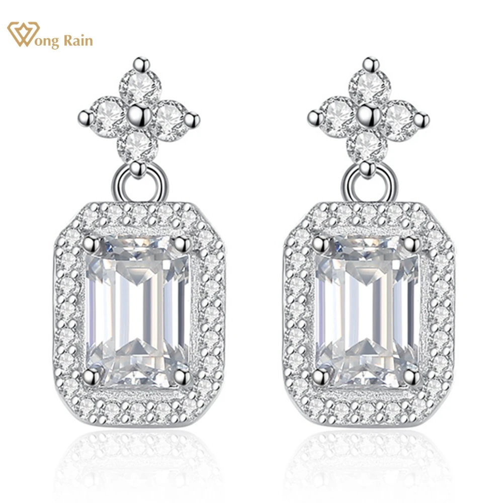 

Wong Rain 100% 925 пробы серебряные серьги-гвоздики с изумрудом VVS1 3EX D