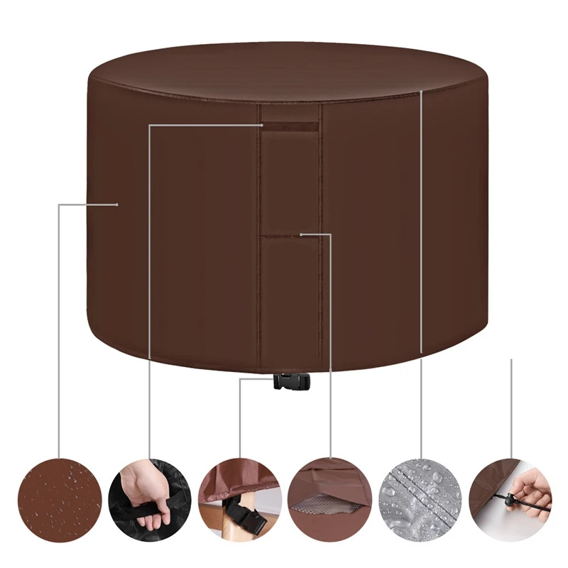 10 Größen Gartenmöbel-Abdeckung, Terrasse, runder Tisch, Stuhl-Set, wasserdichtes Tuch, 420D, Sofa-Schutz, Regen, Schnee, staubdichte Abdeckungen – Detail 22