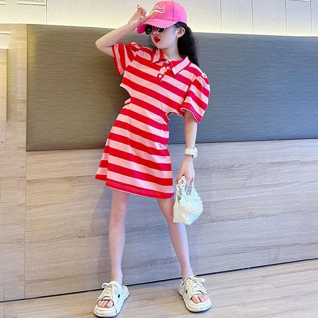 Teens New Fashion Summer 2023 Girls Cute Dress Kids School Dresses